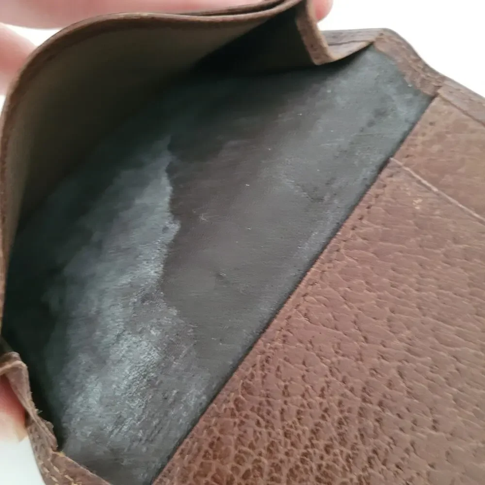 Givenchy Men's Card Holder Wallet Bifold Leather Small Compact Brown Retro